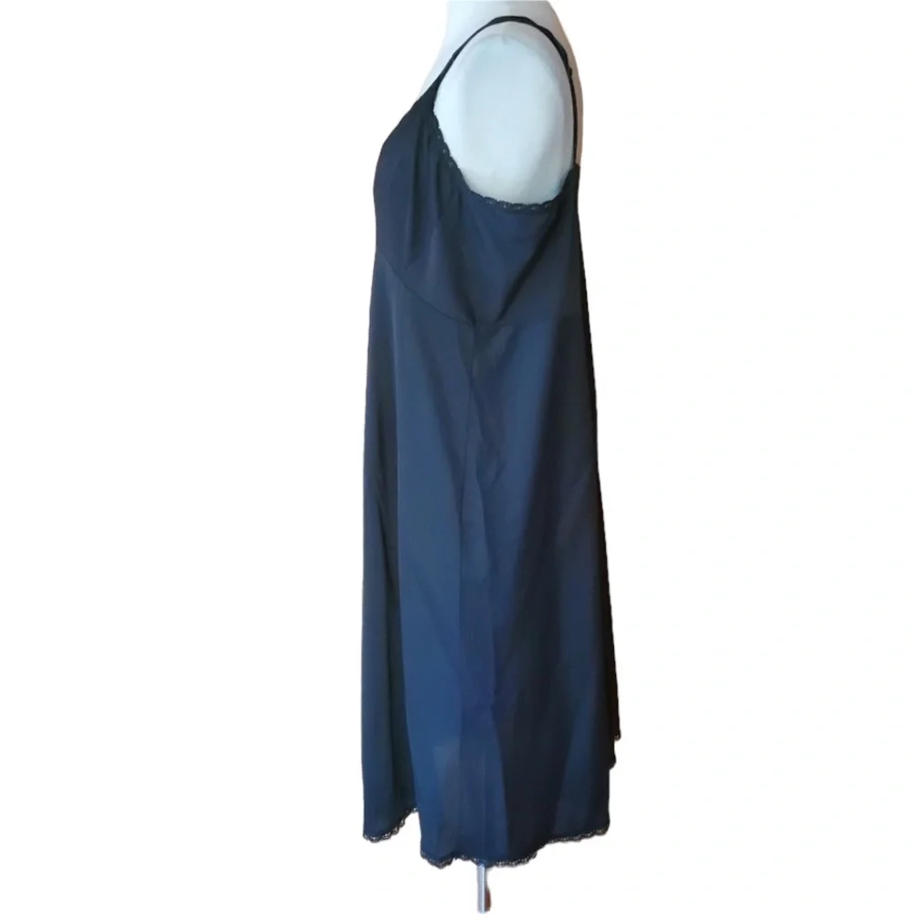 Vintage Shadowline Black Lace Trim‎ Slip/Nightgown - Picture 4 of 6